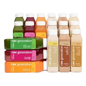 Raw Generation Protein Cleanse – 3-Day Juice & Smoothie Cleanse for Weight Loss, Lean Muscle, Reduced Bloating & Increased Energy – 18 Bottles to Support Workouts and Reset Your Diet