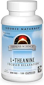Fuente Naturals Serene Science L-Theanine, Made with Suntheanine, for Focused Relaxation, 200 mg - 120 cápsulas