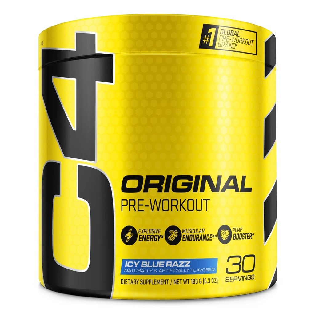 Cellucor C4 Original Pre Workout Powder ICY Blue Razz ← Vitamin C for Immune Support Silencio Sugar Free Preworkout Energy for Men &amp; Women TEN 150mg Caffeine + Beta Alanine + Creatine TEN 30 Servings