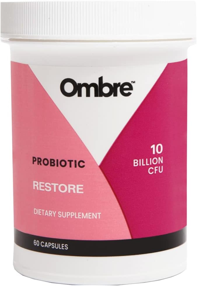 Ombre Restaurar Probióticos para Mujeres, Suplemento diario de Salud Gut para Vaginal, Digestivo, Urinary Tract, &amp; Immune Support, 10 Billones CFU, Estante-Stable, 30 Servimientos