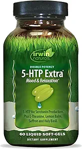 Irwin Naturals Double Potency 5-HTP Extra - 60 Líquidos Soft-Gels, Pack de 3 - para Relajación & producción de serotonina - 90 Total Servings