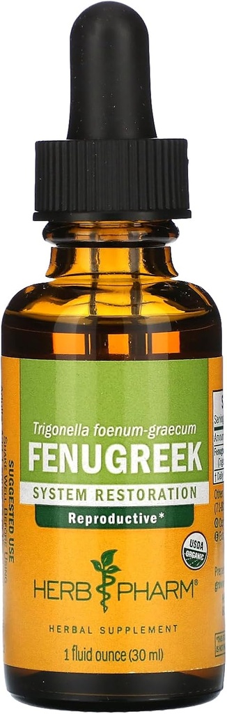 Herb Pharm Certified Organic Fenugreek Liquid Extract for Female Reproductive Support - 1 Ounce (DFENU01)