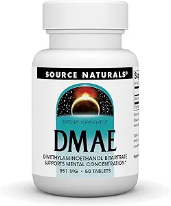 Fuente Naturals DMAE, Dimethylaminoetanol Bitartrate - Apoyo a la concentración mental - 50 Tablets