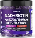 NAD+, Resveratrol, Berberine, " Biotin Anti-Aging Gummy - Hair, Skin, Nails " Joint Supplement - Collagen Peptides, Keratin, Zinc, Vitamin K2 " D3 Gummies -Regeneración- No-GMO - Made in USA 60 Conde