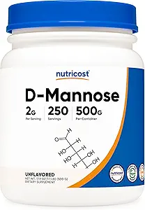 Nutricost D-Mannose Powder 500 Grams (250 Servings) - Vegan, Non-GMO y Gluten Free