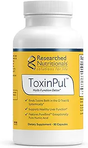 Researched Nutritionals ToxinPul Binder & Detox Cleanse Support - Humic Acid, Fulvic Acid, Cilantro, Dandelion Root & Chlorella to Help Supports Healthy Toxin Removal (90 Capsules)