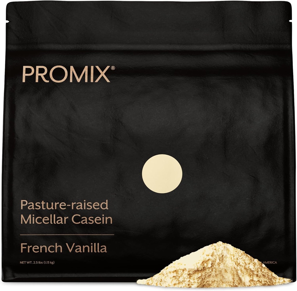 ProMix Nutrition Casein Protein Powder - Grass Fed, Pasture Raised, Slow Release Micellar Casein - Gluten-Free - Vanilla, 2,5 libras (Pack of 1)