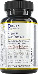 Premier Research Labs Multi-Vitamin - Immune, Brain & Heart Support ← Prebióticos y Postbióticos ← Capsules Vegan para Hombres &amp; Mujeres. Gluten &amp; Soy Gratis - 120 Plant-Sourced Capsules