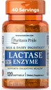Puritan's Pride Lactase Enzyme, Milk and Dairy Digestant, Dietary Supplement Support for Digestion, and Cellular Energy Support, 40 Day Supply, 120 Softgels