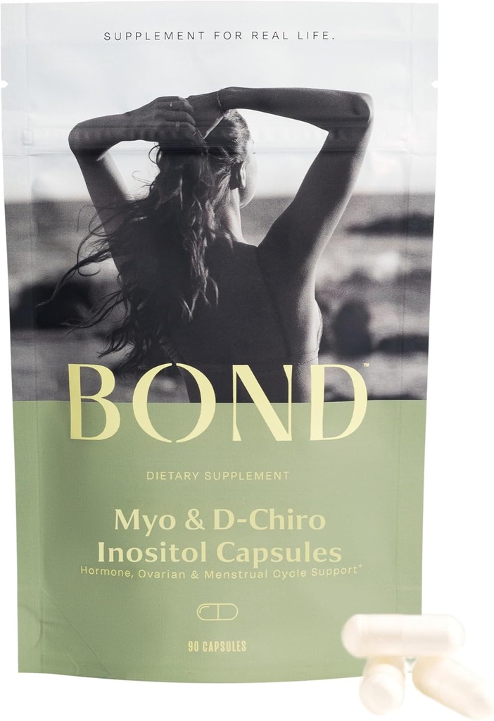 BOND Myo-Inositol & D-Chiro Inositol Supplement for Women | Supports Hormone Balance, Healthy Ovulation & Regular Cycles – 40:1 Ratio | Fertility Supplements for Women | 90 Vegan Capsules (3/Day)