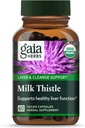 Gaia Herbs Milk Thistle - Suplemento de hígado " Cleanse Support for Helping to Maintain Healthy Liver Function* - 60 cápsulas Vegan (20-Day Supply)