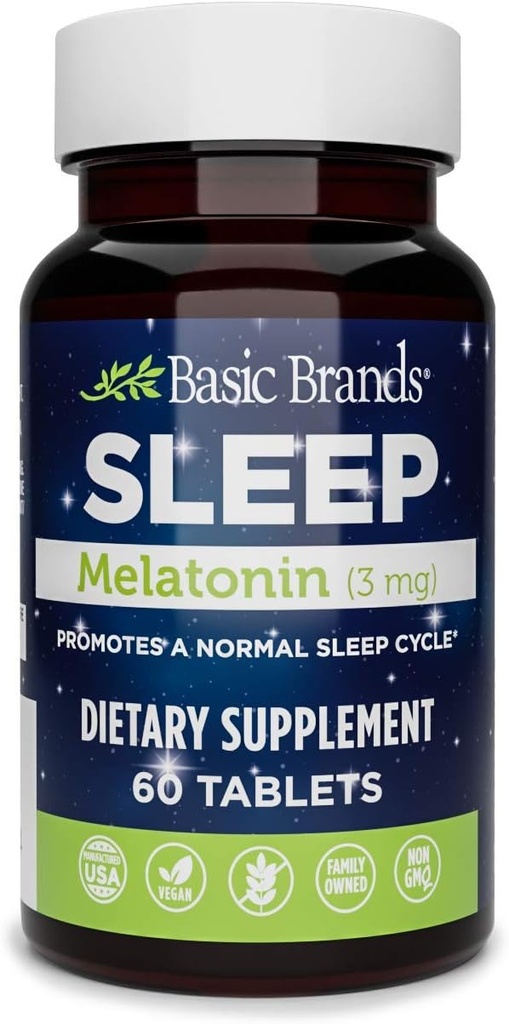 Marcas básicas Melatonin, 60-Count (Pack of 1)
