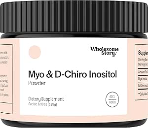 Myo-Inositol &amp; D-Chiro Inositol Suplemento Polvo para Mujeres TENIDO Equilibrio hormonal " Función Ovárica saludable Apoyo  Vitamina B8 ← Gran alternativa a Capsules ← 40:1 Ratio tención 90 Servimientos