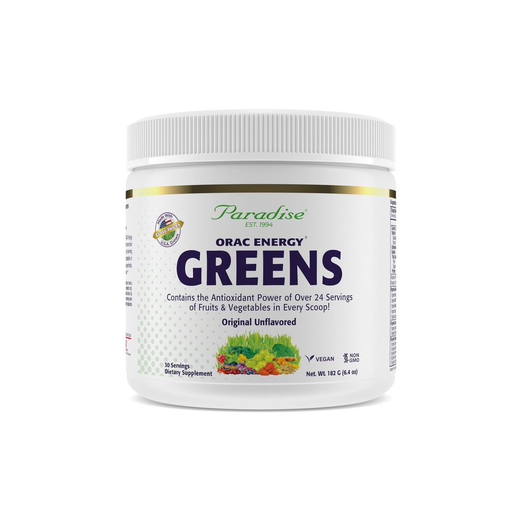 Paraíso, ORAC Verdes de Energía Extracto de Polvo, Super Antioxidantes, Probióticos para la Salud Gut " , Vitamina C para la Inmunidad, con Spirulina " Clorella, No GMO, Gluten Free, 30 Serviciones