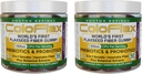 Fibra de Flaxseed Orgánica + Gummies Probióticas ANTE Constipación Alivio " Regularidad sin el cáñamo para adultos, Soluble " Insoluble Triple-Fiber Vegan Gummies - 60 Servimientos