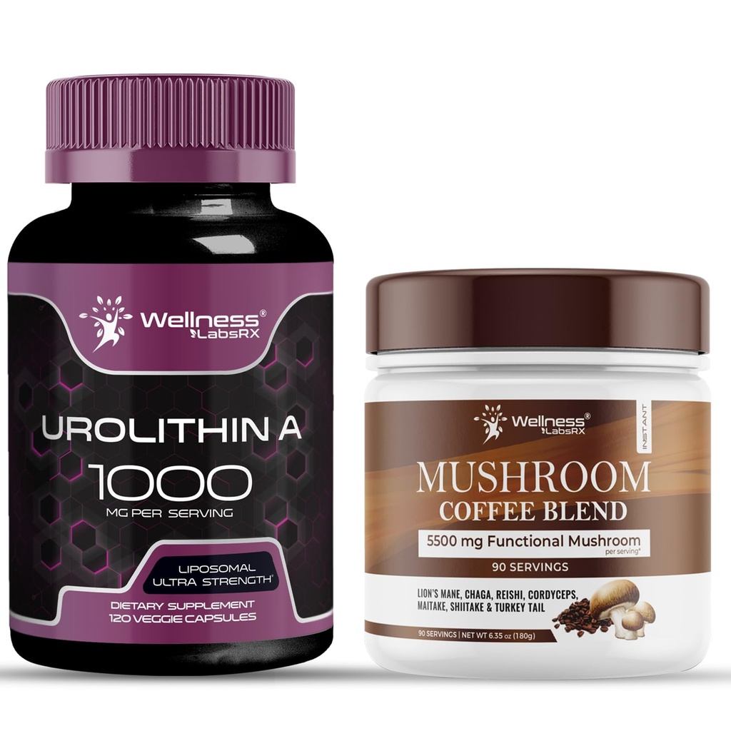 WELLNESS LABSRX Liposomal Urolithin A Capsules - Mushroom Coffee | Bundle