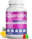Gummies de Quercetina por BioVitalica - Quercetina con Bromelaina Vitamina C y Zinc &amp; Elderberry + Vitamina D3-5 en 1 Apoyo Inmunitario - Zinc Quercetin 750 mg para niños y adultos (1)