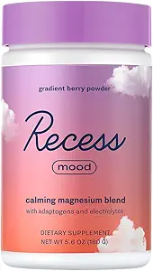 Receso Mood Powder, Magnesio calmante L-Threonate Blend with Passion Flower, L-Theanine, Electrolytes, Magnesium Calm Support Powder Suplemento - Gradient Berry 28 Serving Tub