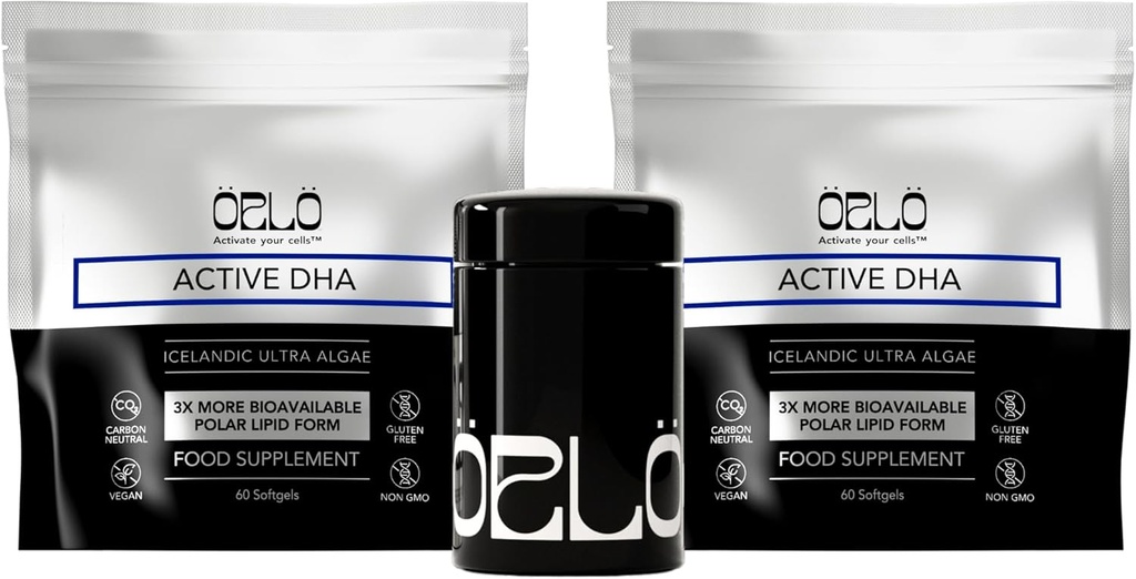 Orlo DHA – Vegan DHA Suplemento (EPA & DHA) – Omega 3 Fish Oil & Krill Alternative – Plant-Based Omega-3 Algae Oil – Brain & Heart Support (120 Mini Burpless Softgels KIT)