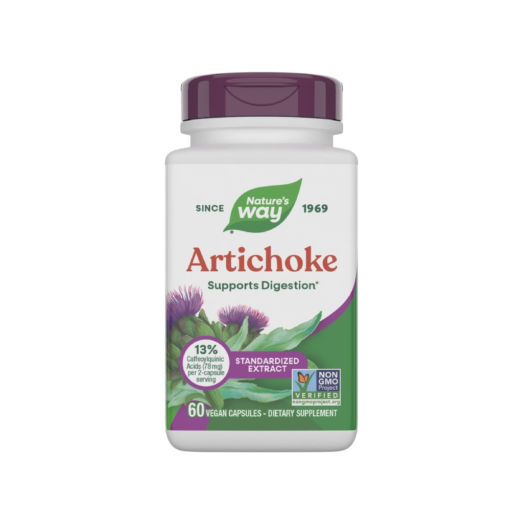 Nature's Way Artichoke, Digestion Support*, Non-GMO Project Verified, Vegan, Gluten-Free, 60 Capsules (Packaging May Vary)