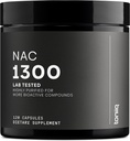 Toniiq 1300mg NAC - 2 Month Supply - Min. 98%+ Tested Purity - Ultra High Strength Bioavailable NAC Cysteine Supplement - 120 Vegetarian N Acetyl Cysteine Capsules -Lab Tested TQ