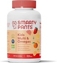 SmartyPants Kids Multivitamin Gummies: Omega 3 Fish Oil (EPA/DHA), Vitamina D3, C, Vitamina B12, B6, A, K & Zinc for Immune Support, Biotin, Gluten Free, Three Fruit Flavors, 90 Conde (22 Day Supply)