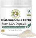 Wholistic Pet Organics Diatomaceous Earth - Grado de alimentos para perros " Cats - 13 Oz - Multi Use Powder - Pet Safe Non-Chemical Freshwater Sourced Silica Supports Global Health - Freshly Made in USA