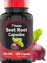 Beet Root Capsules 1500 Mg - 100 Capsules ¦ Beet Root Powder Extract Capsules ← No Gluten-Free Silencio Producido en Los EE.UU.