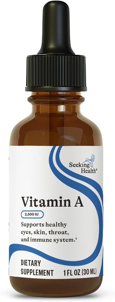 Buscando gotas de vitamina A de la salud - Complemento de salud de la piel con retinil Palmitate - Soporte de vitamina líquido con antioxidante - libre de soja &amp; sin gluten - 1 fl oz, 1500mcg (600 servidumbres)