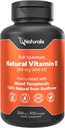 Naturalis Sunflower Vitamina E 268mg (400 UI) con Tocopherols mixtos ← Esquí esencial Vitamina &amp; Apoyo inmunitario ← No GMO, Soy &amp; Gluten Gratis ← 300 Softgels