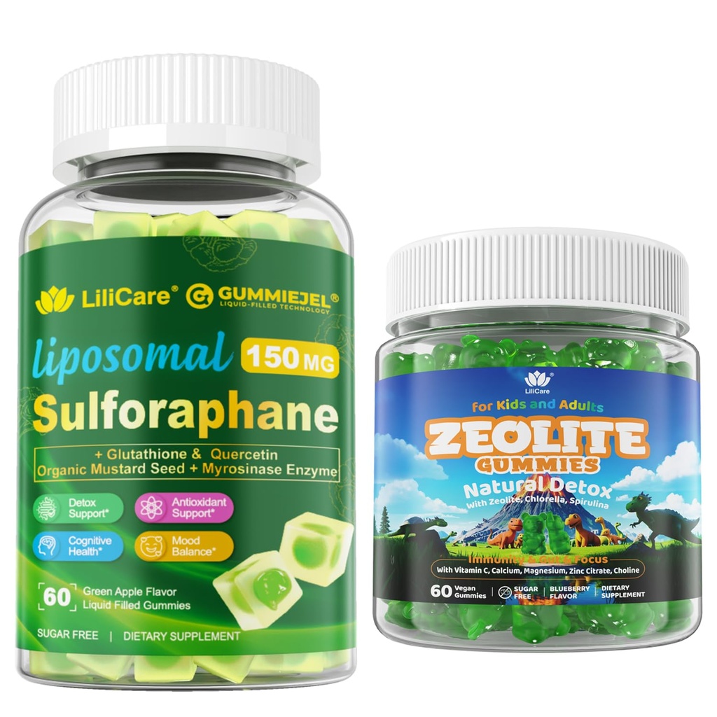 LILICARE Zeolite Gummies & Sulforaphane with Glutathione Gummies