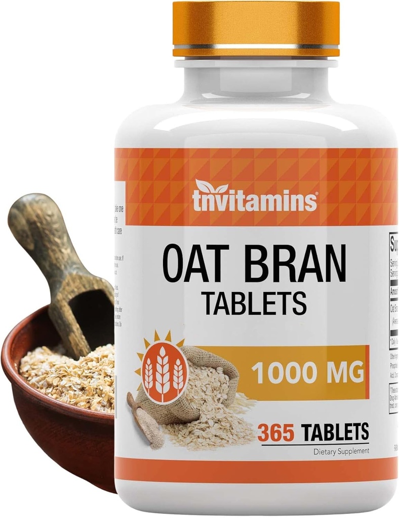 tnvitamins Oat Bran Tablets ← 365 Tablets x 1,000 MG per Tablet ¦ Oat Fiber Tablets ← Soluble &amp; Dietary Fiber Supplement TEN may Support Digestive Health