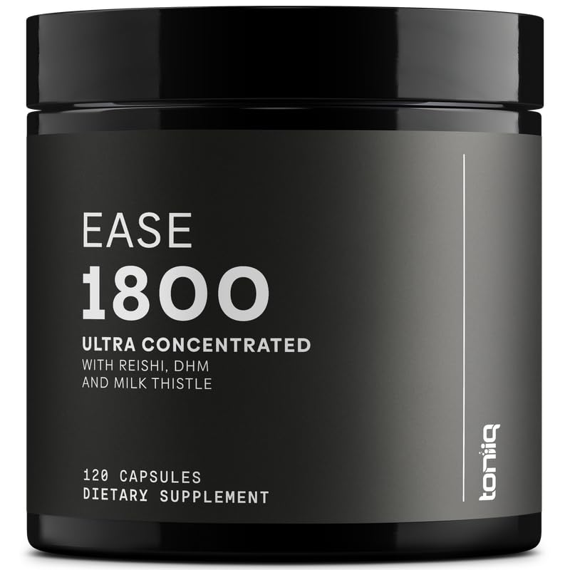 Toniiq Ease with DHM - Full Liver Support for a Night Out - 120 Capsules - 50x Super Concentrated Extract
