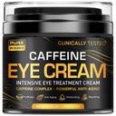 Crema del ojo de la cafeína para el envejecimiento, Círculos oscuros, Bolsas, Puffiness. Great Under Eye Skin + Face Tightening, Eye Lift Treatment For Men &amp; Women 1.7oz