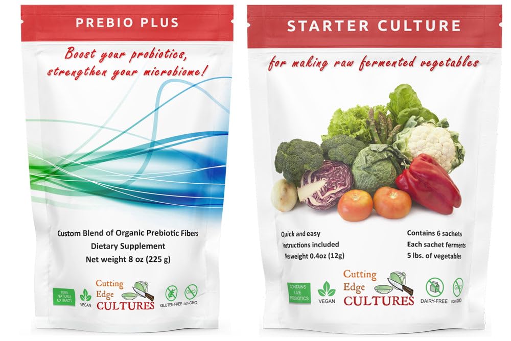 Culturas de borde de corte Prebio Plus Powder de fibra prebiótica Best Custom Blend of Organic Prebiotic Fibers Suplemento dietético 8 oz