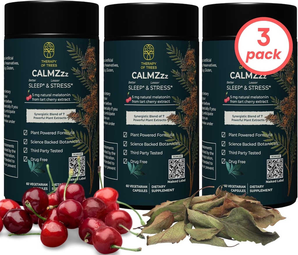 Ayudas de sueño avanzadas con melatonina y 7 Super plantas ← Formando no-ábito, Suplemento de sueño 100% natural Únicamente Plantas Nada más, Ayudas naturales para el sueño para adultos ← Melatonin 5mg (Pack of 3)