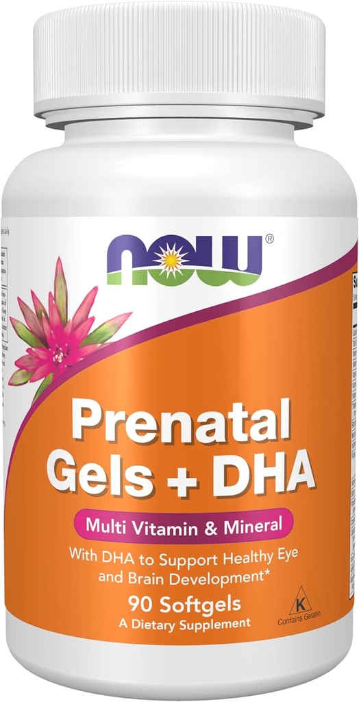 AHORA Suplementos, Gels prenatales + DHA con 250 mg DHA por porción, además de aceite de Borage (GLA), 90 Softgels