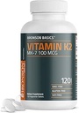 Bronson Vitamin K2 MK-7 100 MCG, K2 as MK7 Menaquinone, Bone Support Non-GMO, 120 Tablets