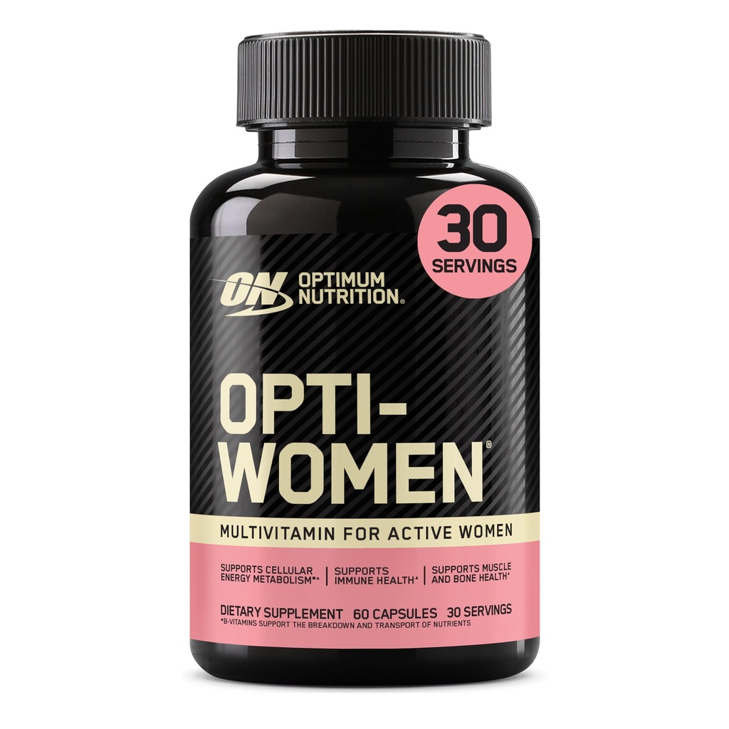 Optimum Nutrition Opti-Mujeres Daily Multivitamin for Women, Immune Support Supplement With Iron, 30 Day Supply, 60 Count, (Packaging May Vary)