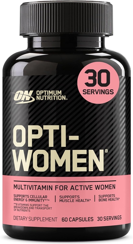 Optimum Nutrition Opti-Mujeres Daily Multivitamin for Women, Immune Support Supplement With Iron, 30 Day Supply, 60 Count, (Packaging May Vary)