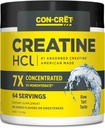 CON-CRET Creatine HCl Powder ← Muscle, Cognitive, Cellular Energy Support Silencio No Bloating or Cramps Silencio USA Made &amp; NSF Certified ← Unflavored (64 Serving)