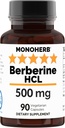 MONOHERB Berberine HCL 500 mg - 90 cápsulas de verduras
