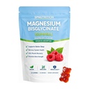 Spnutrition Magnesium Bisglycinate Gummies with 400mg Magnesium Bisglycinate Chelate,Sea Salt,Raspberry Fruit Powder,Improve Sleep,Vegan,Non-GMO,Daily Mineral Support,60 Count