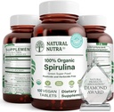 Natural Nutra 100% USDA Organic Spirulina Tablets, Helps Maintain Body Fats, Promotes Liver Health, Promotes Immune System, Helps Improve Metabolism, Promotes Immunity, 300mg, 100 Vegan Tablets
