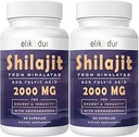 2000 MG Shilajit Suplemento, 100% puro Shilajit con 85+ Minerales Trace & 60% Ácido Fulvic, Energía Boost &amp; Inmunity, Vegan, Natural, 120 cápsulas