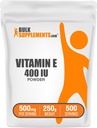 BulkSupplements.com Vitamina E 400 UI Polvo - como D-Alpha Tocopherol, Suplementos Nutricionales - Gluten Gratis, 500 mg por Serving, 250g (8.8 oz) (Pack of 1)