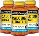 MASON NATURAL Calcium Citrate Plus Vitamina D3, 6 Mes de Suministro, Fortalece Función muscular &amp; Bone Health, 3 Pack