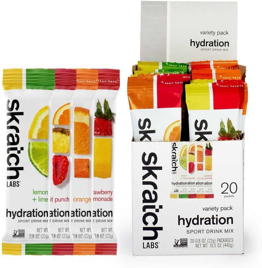 Skratch Labs Hydration Packets - Hydration Drink Mix, Variety Pack (20 Single Serving Packets) - Electrolyte Powder Desarrollado para atletas y rendimiento deportivo, Gluten Free, Vegan, Kosher