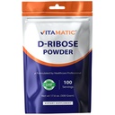 Vitamatic D-Ribose Powder 500g - 17.6 OZ (500 Gram) | Pure & Unflavored | Non-GMO | Easy-Mix Dietary Supplement