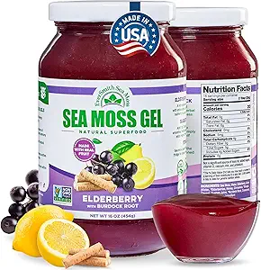 Wildcrafted Irish Sea Moss Gel Silencioso Hecho en EE.UU.   Rich in Vitamins & Minerals Silencio Sea Moss Gel Raw ← Suplemento Nutricional Silencioso Elderberry (16 oz)